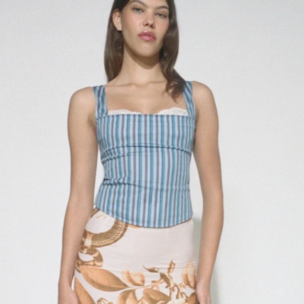 Miaou Bobby Striped Corset Top